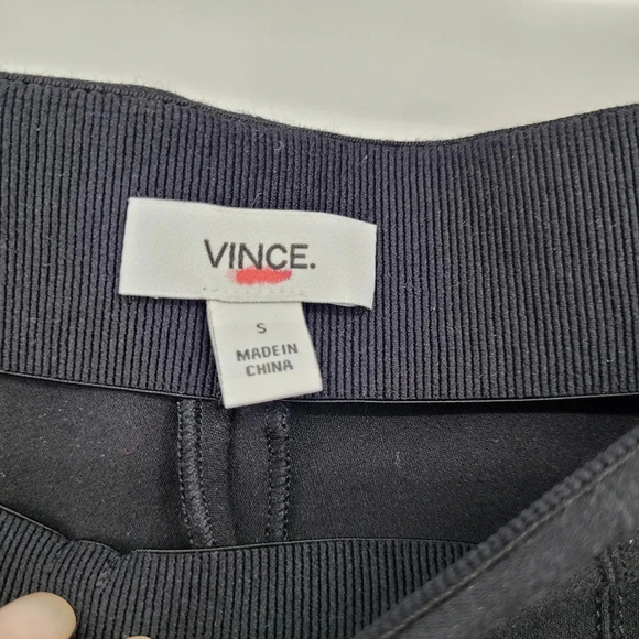 Vince black Stitch-Front Seam Leggings pants slit back ankle zip side small P - Picture 4 of 10